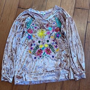 Small Kori Embroider Velvet blouse